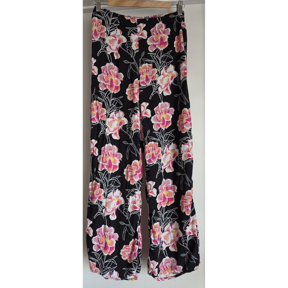 Roxy Pants Women S Floral Casual Boho Black Pink Orange Trousers Slacks